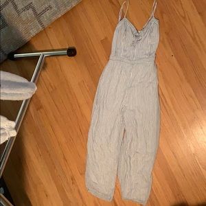 abercrombie and fitch blue and white romper